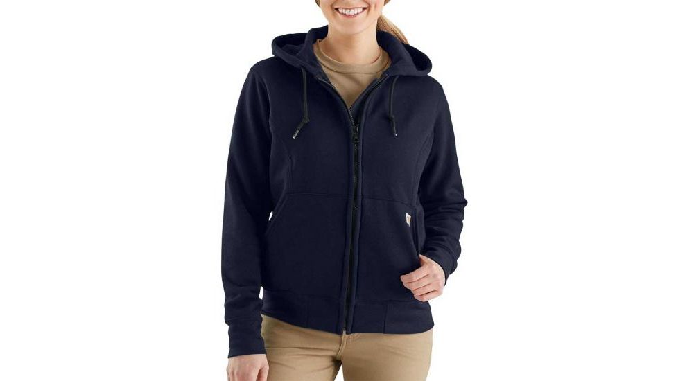 Carhartt Flame-Resistant Hooded Zip Flame-Resistant Sweatshirt, Dark Navy, Extra Small/Regular, 102690-410-REG-XS