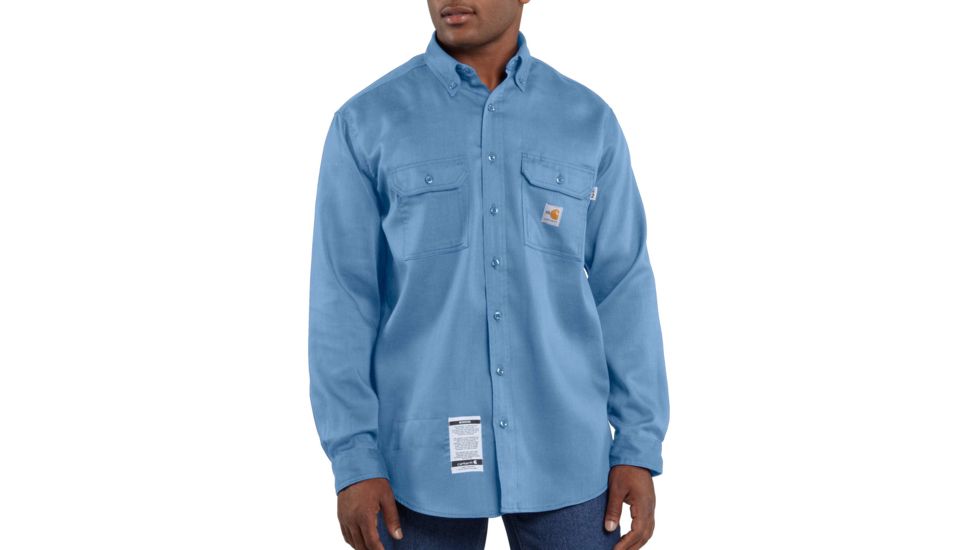 Carhartt Flame-Resistant Lightweight Twill Shirt, Medium Blue, Extra Large/Regular FRS003-465-REG-XLG