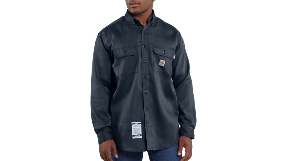 Carhartt Flame-Resistant Lightweight Twill Shirt, Dark Navy, Large/Regular FRS003-DNY-REG-LRG
