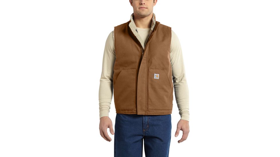 Carhartt Flame-Resistant Mock Neck Vest, Carhartt Brown, Medium/Regular 101029-211-REG-M