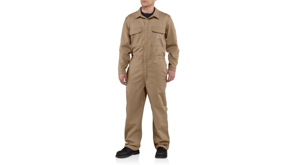 Carhartt Flame-Resistant Traditional Twill Coverall, Khaki, 34/Regular 101017-250-REG-34