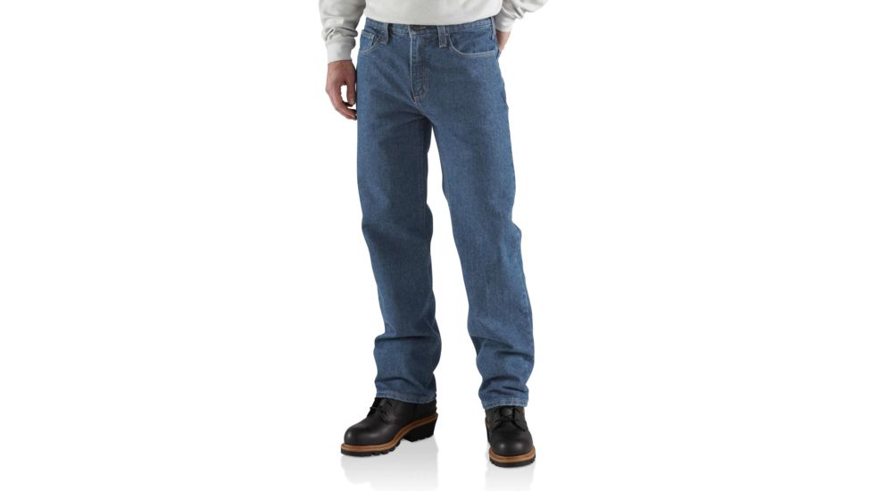 Carhartt Flame-Resistant Utility Denim Jean for Mens, Midstone, 31/34 FRB004-MDS-34-31