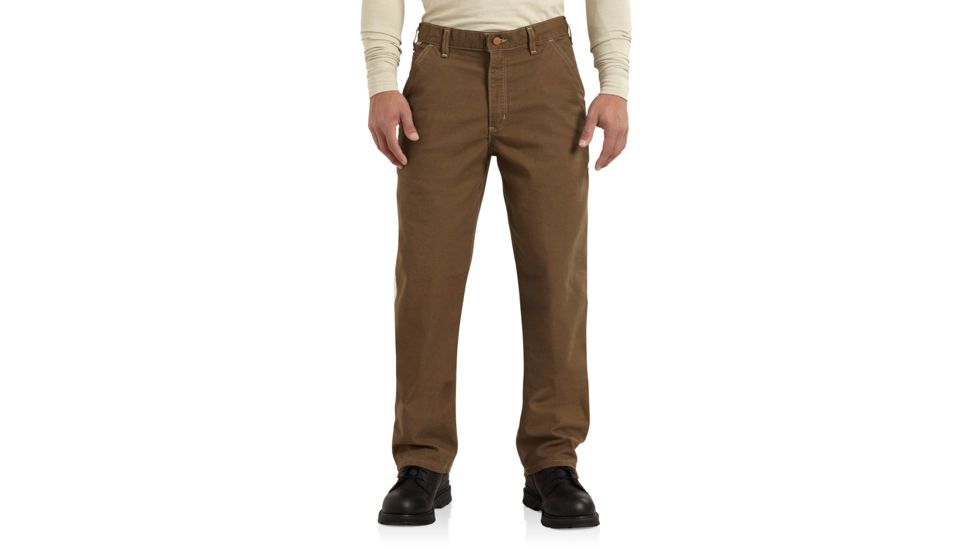 Carhartt Flame-Resistant Washed Duck Work Dungaree, Mid Brown, 30/30 100791-246-30-30