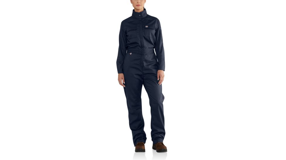 Carhartt Flame-Resistant Womens Rugged Flex Twill Coverall, Dark Navy, Large/Short 102450-410-SHT-L