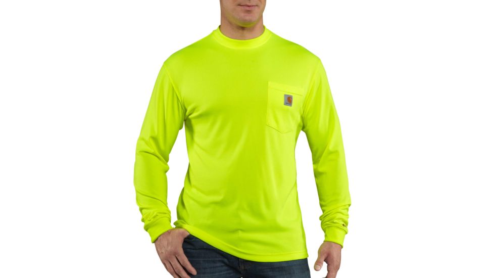 Carhartt Force Color Enhanced Long Sleeve T-Shirt, Brite Lime, Medium/Regular 100494-323-REG-M