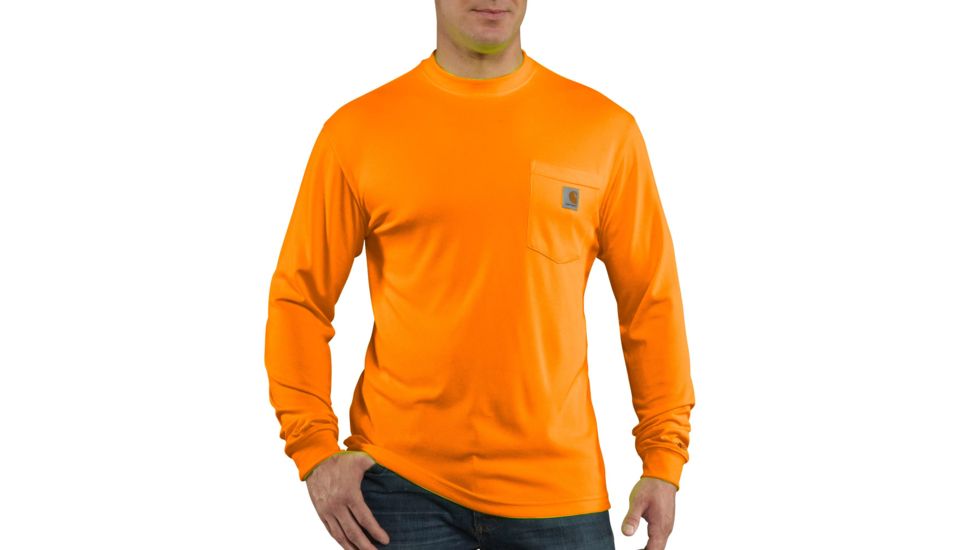 Carhartt Force Color Enhanced Long Sleeve T-Shirt, Brite Orange, 2XL/Regular 100494-824-REG-2XL