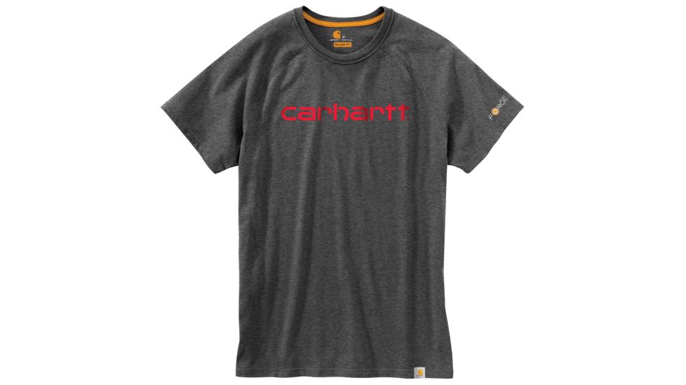 Carhartt Force Cotton Delmont Graphic Shortt Sleeve T Shirt - Mens, Carbon Heather, Extra Large, Tall, 102549-026-TLL-XL