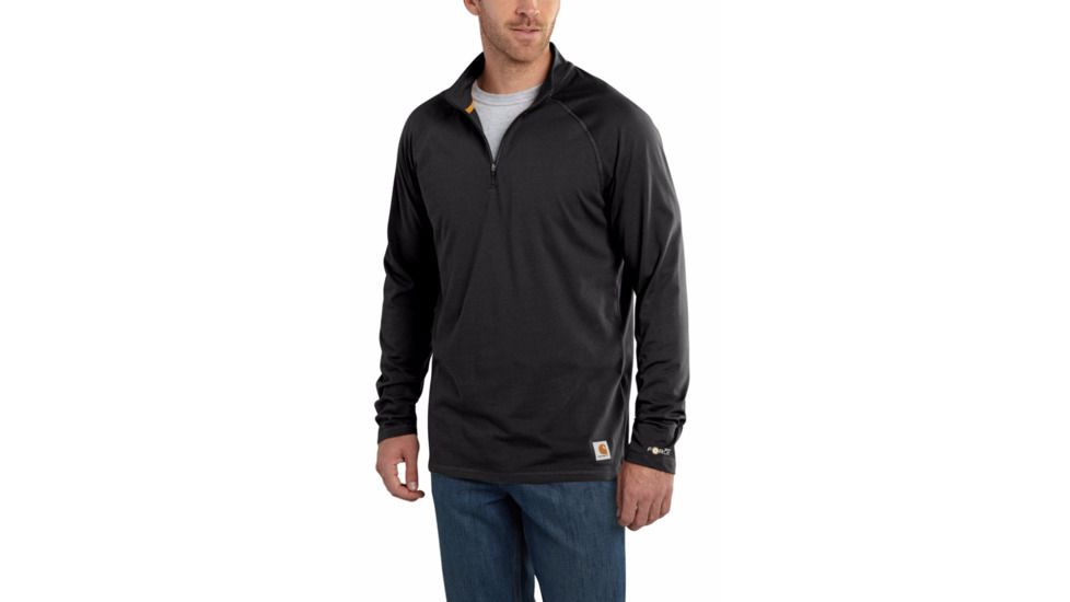 Force Cotton Delmont Long Sleeve Quarter Zip - Mens-Black-X-Large