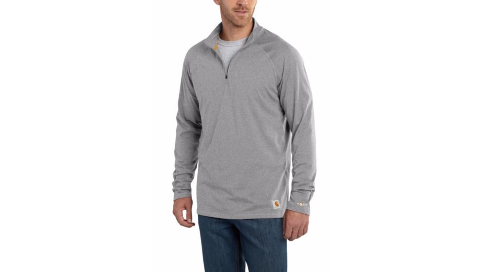 Force Cotton Delmont Long Sleeve Quarter Zip - Mens-Heather Gray-X-Large