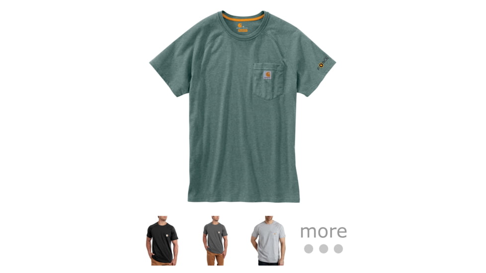 Carhartt Force Cotton Delmont LS T-Shirt - Men's, Balsam Green Heather, Black, Carbon Heather, Heather Gray, Moss, Navy