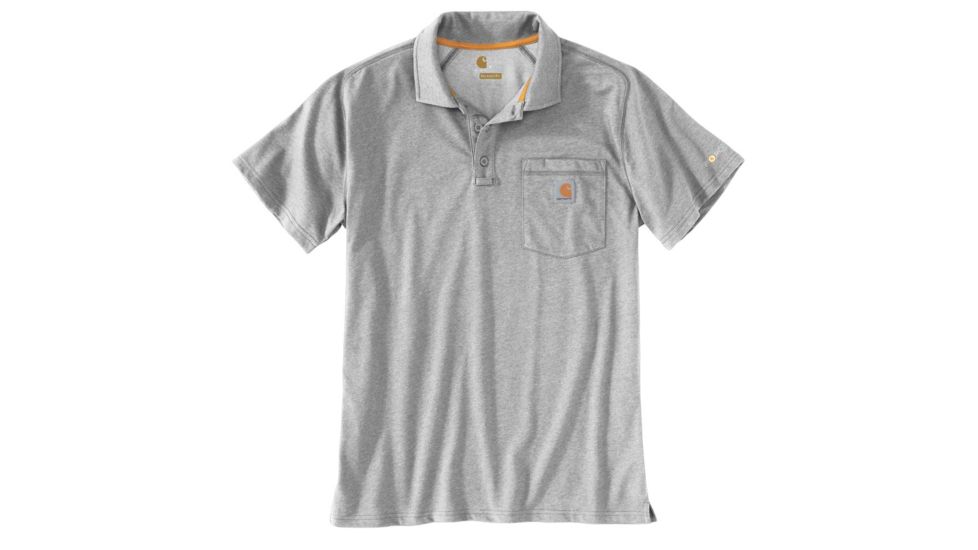 Carhartt Force Cotton Delmont Pocket Polo - Mens, Heather Gray, Medium-Regular, 103569-034-M-REG