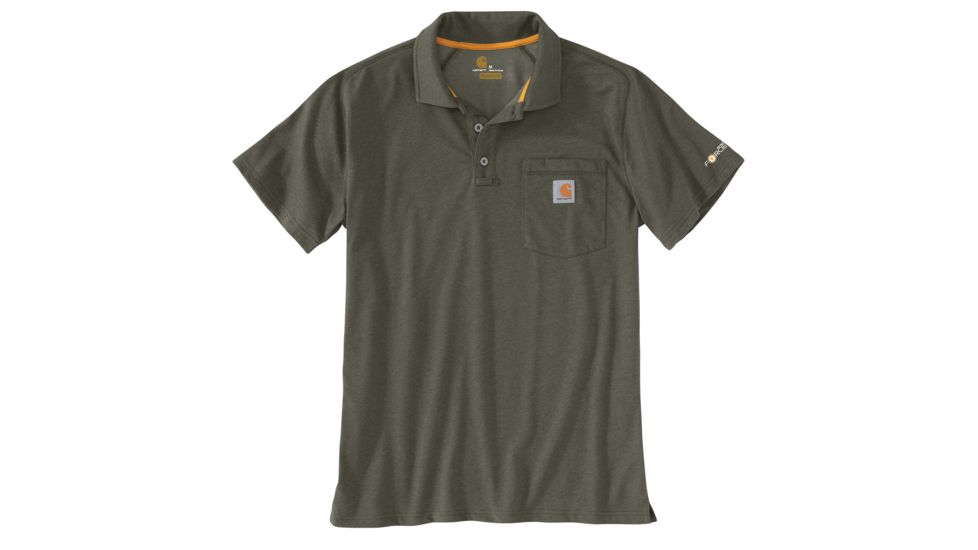 Carhartt Force Cotton Delmont Pocket Polo - Mens, Moss, Large, 103569-316-REG-L