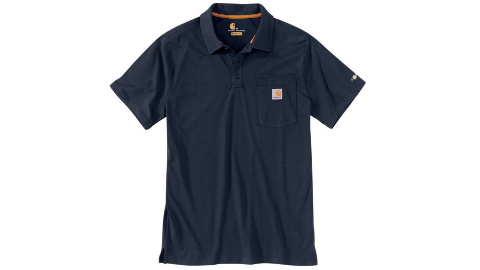 Carhartt Force Cotton Delmont Pocket Polo - Mens, Navy, 2XL-Regular, 103569-412-2XL-REG