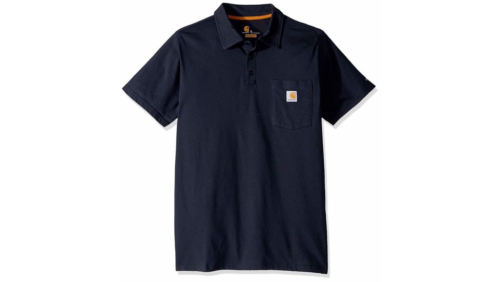 Carhartt Force Cotton Delmont Pocket Polo Regular - Mens, Navy, 4XL, 103569-412-4XL-REG