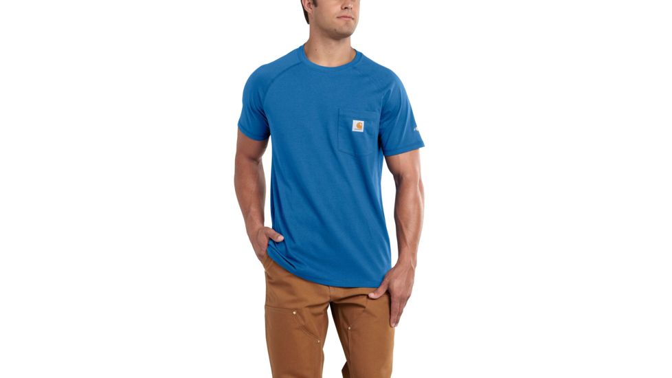 Carhartt Force Cotton Delmont LS T-Shirt - Men's, Cool Blue, Medium, Regular, 100410-438-REG-M