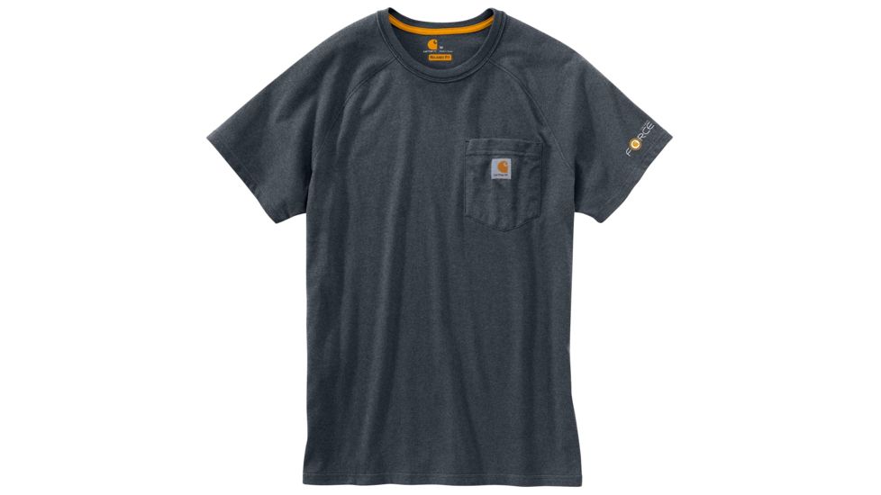 Carhartt Force Cotton Delmont Short Sleeve T Shirt Relaxed Fit - Mens, Granite Heather, Large-Regular 100410-020-REG-L