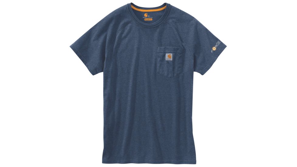 Carhartt Force Cotton Delmont Short Sleeve T Shirt Relaxed Fit - Mens, Light Huron Heather, X-Large-Tall 100410-446-REG-2XL