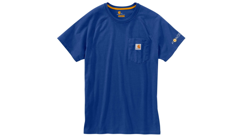 Carhartt Force Cotton Delmont Short Sleeve T Shirt Relaxed Fit - Mens, Nautical Blue, XX-Large-Regular 100410-489-REG-2XL