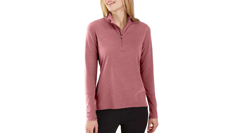 Carhartt Force Delmont Quarter Zip Shirt Regular - Womens, Brick Dust Heather, Extra Small, 103597-953-XS-REG