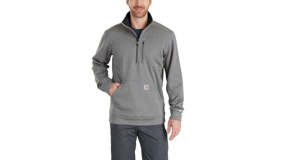 Carhartt Force Extremes Mck Nck Half Zip Sweatshirt - Mens, Granite Heather, XL-REG, 102831-020-REG-XL