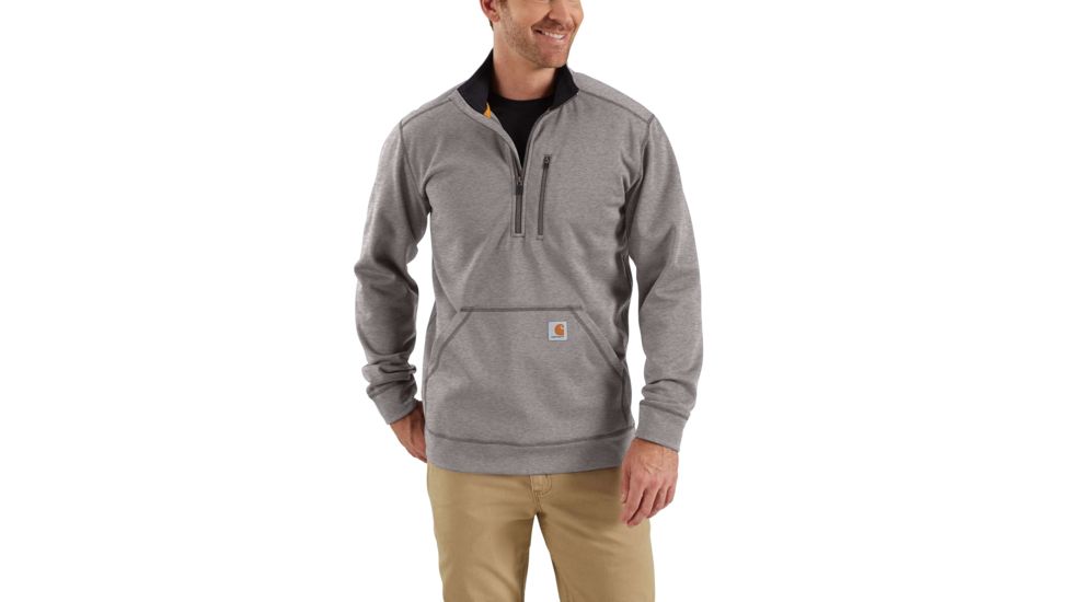 Carhartt Force Extremes Mock Neck Half Zip Sweatshirt for Mens, Asphalt Heather, Extra Large/Regular 102831-058-REG-XL