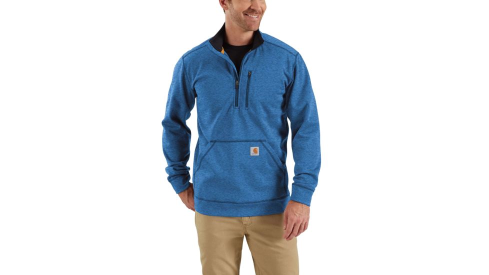 Carhartt Force Extremes Mock Neck Half Zip Sweatshirt for Mens, Huron Heather, Small/Regular 102831-478-REG-S