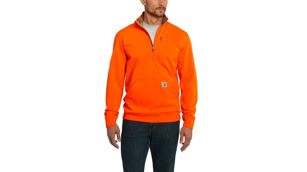 Carhartt Force Extremes Mock Neck Half Zip Sweatshirt for Mens, Hunter Orange, Medium/Regular 102831-822-REG-M