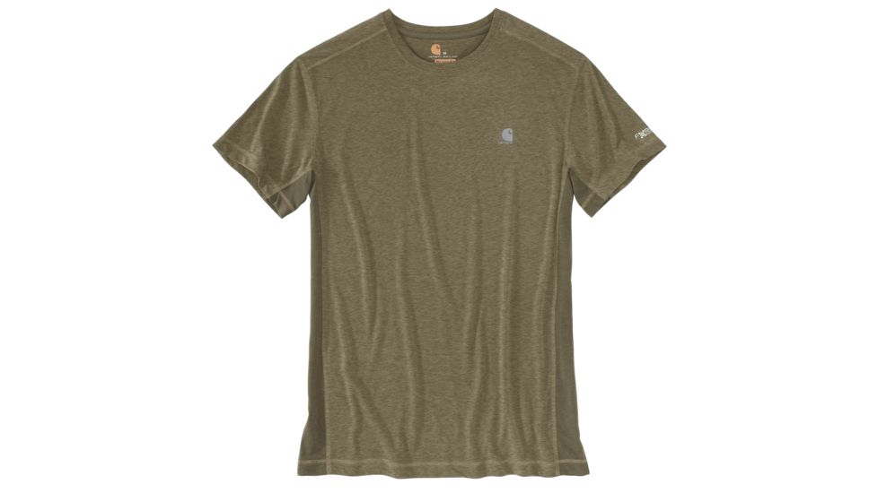 Carhartt Force Extremes Short Sleeve T-shirt - Mens, Burnt Olive Heather/Burnt Olive, M-REG 102960-390-REG-M