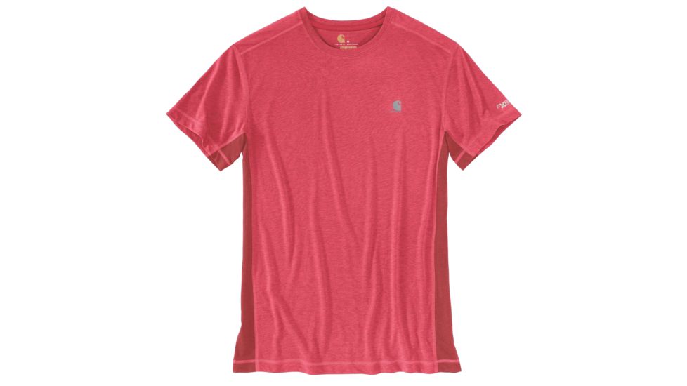 Carhartt Force Extremes Short Sleeve T-shirt - Mens, Light Crimson Heather/Dark Crimson, M-REG 102960-942-REG-M