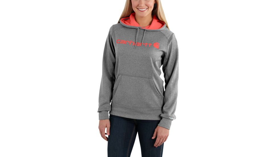 Carhartt Force Extremes Sig Graphic Hooded Sweatshirt for Womens, Asphalt Heather/Emberglow, Medium/Regular 102185-096-REG-M