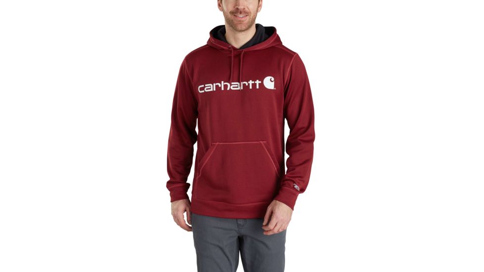 Carhartt Force Extremes Signature Graphic Hooded Sweatshirt - Mens, Dark Crimson Heather, M-REG 102314-602-REG-M