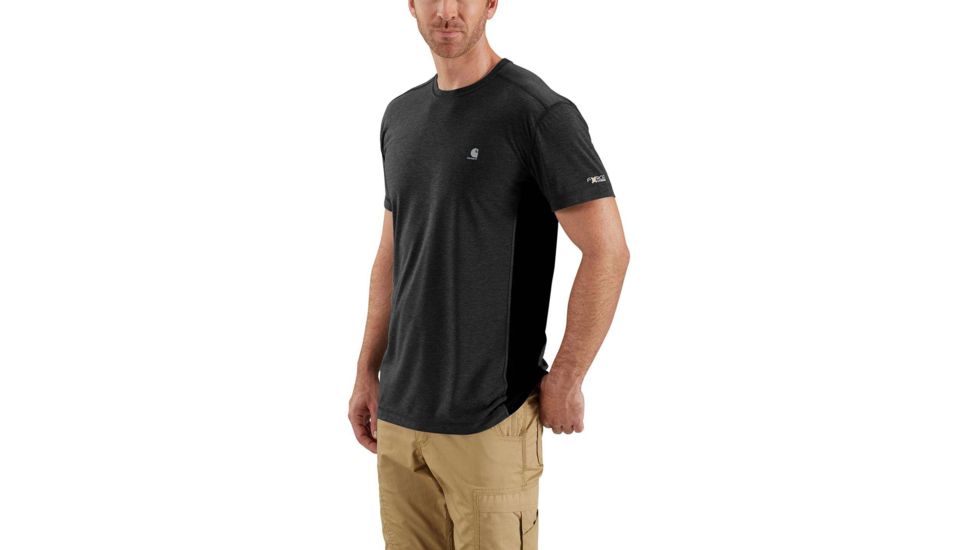 Carhartt Force Extremes SS Tshirt-Mens, Black/Black Heather, Small, Regular, 102960-006-REG-S