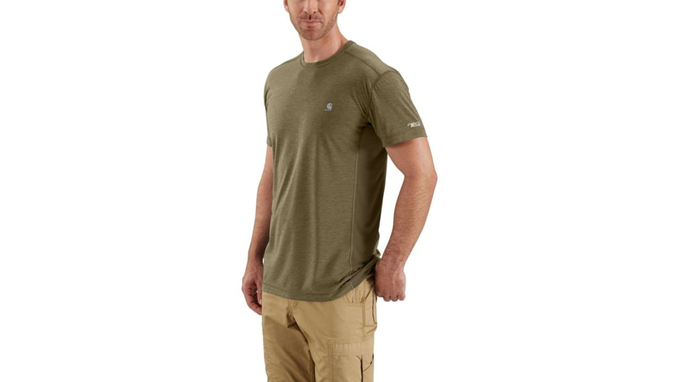 Carhartt Force Extremes SS Tshirt-Mens, Burnt Olive Heather/Burnt Olive, Small, Regular, 102960-390-REG-S