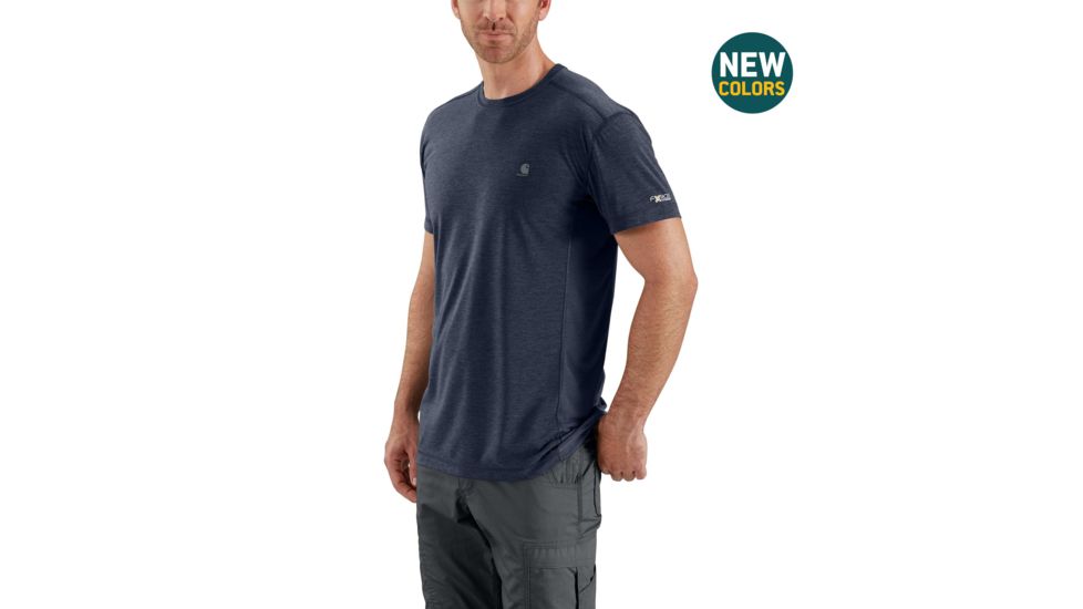 Carhartt Force Extremes SS Tshirt-Mens, Navy Heather, Medium, Regular, 102960-981-REG-M