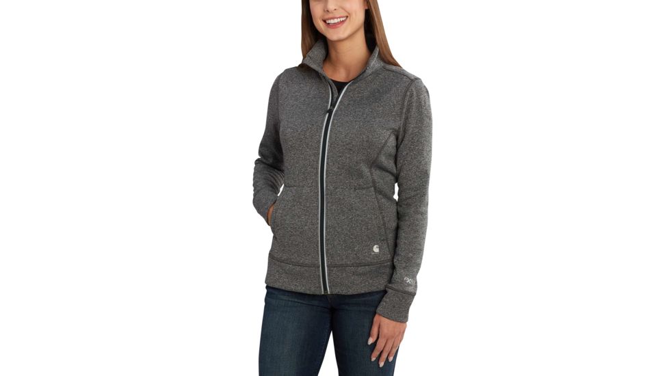 Carhartt Force Extremes Zip Flame-Resistant Sweatshirt for Womens, Black Heather, Extra Small/Regular 102786-013-REG-XS