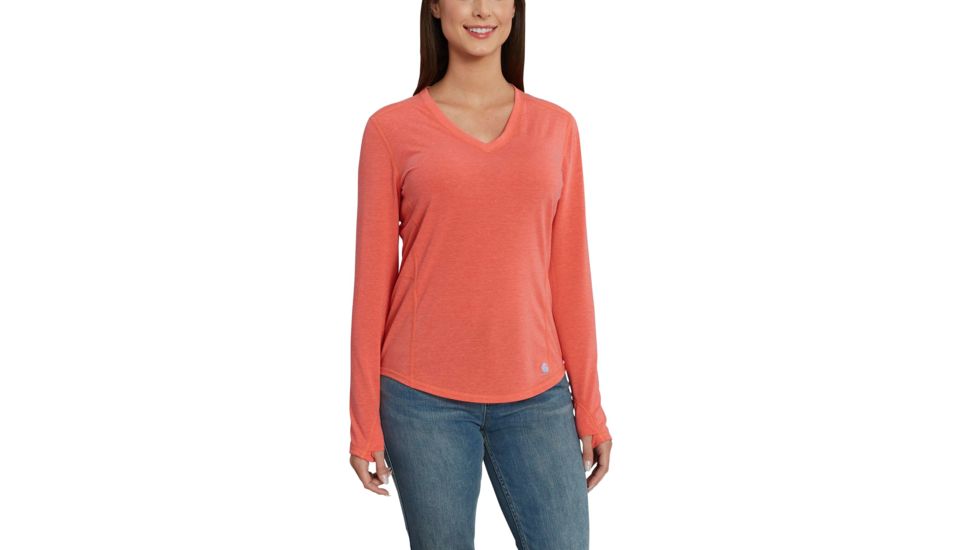 Carhartt Force Ferndale Long Sleeve T-Shirt for Womens, Emberglow Heather, Extra Small/Regular 102759-819-REG-XS