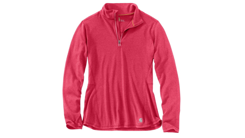 Carhartt Force Ferndale Quarter Zip Shirt - Womens, Cranberry Heather, L-REG 102528-623-REG-L