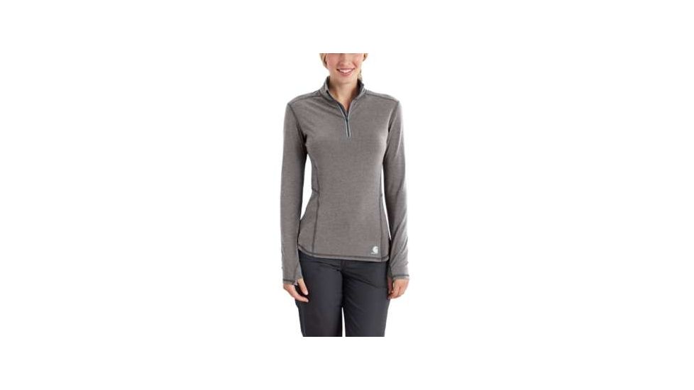 Carhartt Force Ferndale Quarter Zip Shirt - Womens, Asphalt Heather, S-REG, 102528-058-REG-S