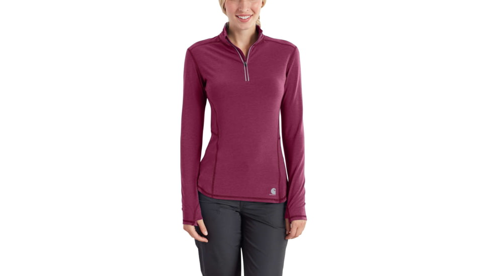 Carhartt Force Ferndale Short Sleeve T-Shirt for Womens, Raspberry Heather, Extra Small/Regular 102528-655-REG-XS