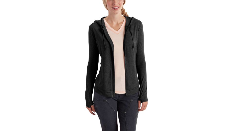 Carhartt Force Ferndale Zip Flame-Resistantont Hoodie for Womens, Black Heather, Extra Small/Regular 102529-013-REG-XS