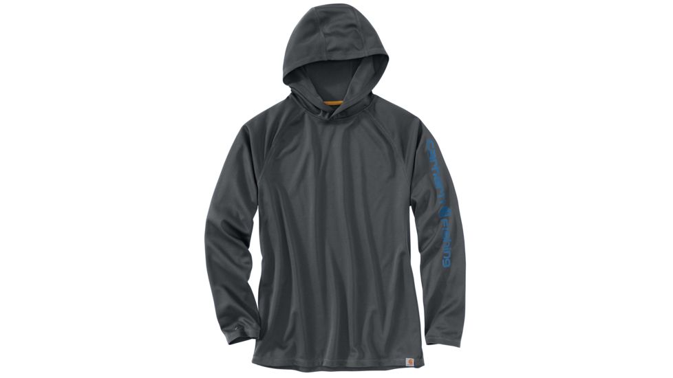 Carhartt Force Fishing Sleeve Logo Long Sleeve Hoodie - Mens, Shadow, 2XL-REG 103002-029-REG-2XL
