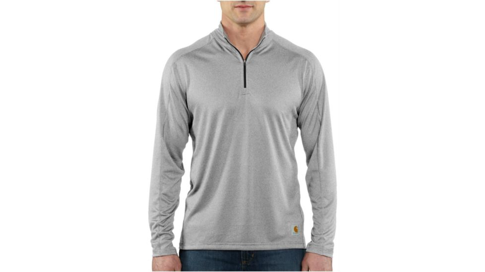 Carhartt Force Long-Sleeve Quarter Zip T-Shirt - Men's-Heather Grey-Medium