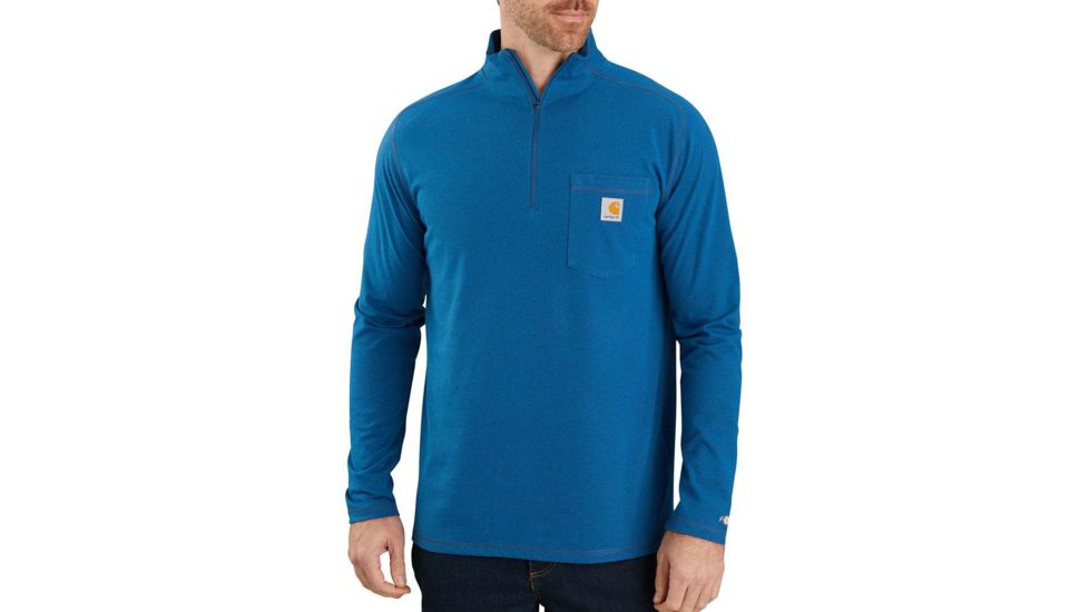 Carhartt Force Relaxed Fit Midweight Long-Sleeve T-Shirt - Mens, Light Huron Heather, Large, 104255-446-REG-L