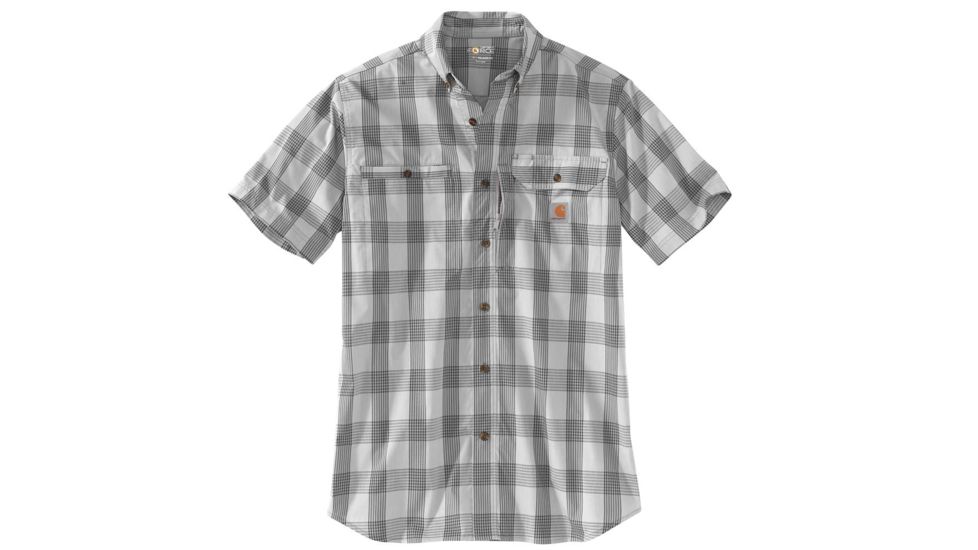 Carhartt Force Ridgefield Plaid Short Sleeve Shirt - Mens, Asphalt, 3XL-Regular, 103549-066-3XL-REG