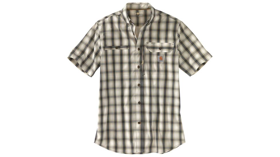 Carhartt Force Ridgefield Plaid Short Sleeve Shirt - Mens, Shadow, 2XL-Regular, 103549-029-2XL-REG
