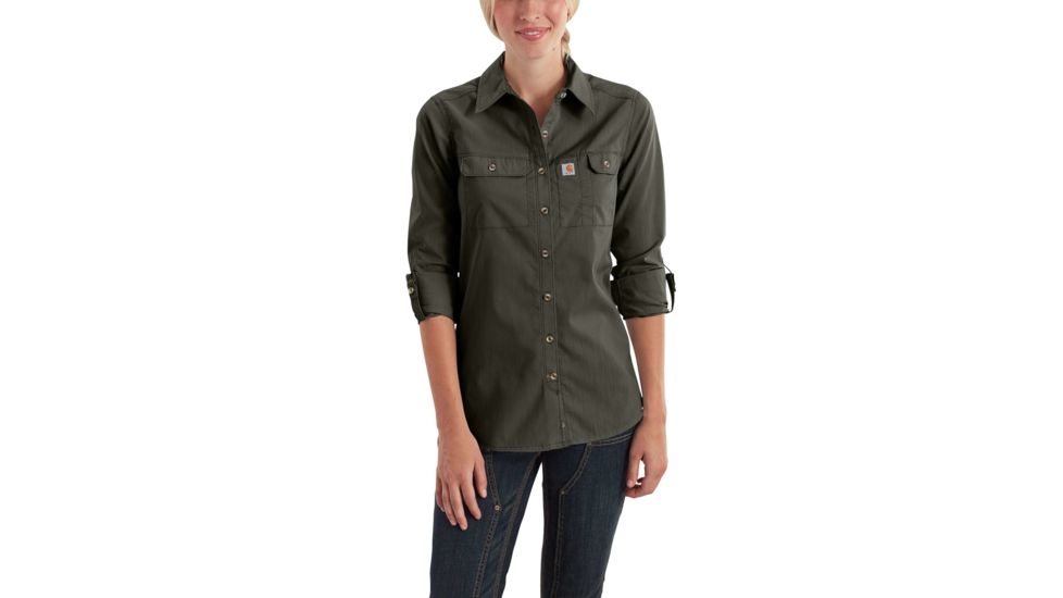Carhartt Force Ridgefield Shirt for Womens, Olive, 2XL/Regular 102473-307-REG-XXL