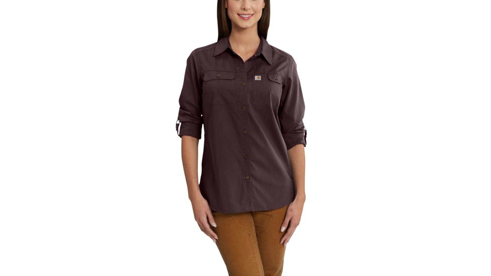 Carhartt Force Ridgefield Shirt for Womens, Deep Wine, 2XL/Regular 102473-643-REG-XXL