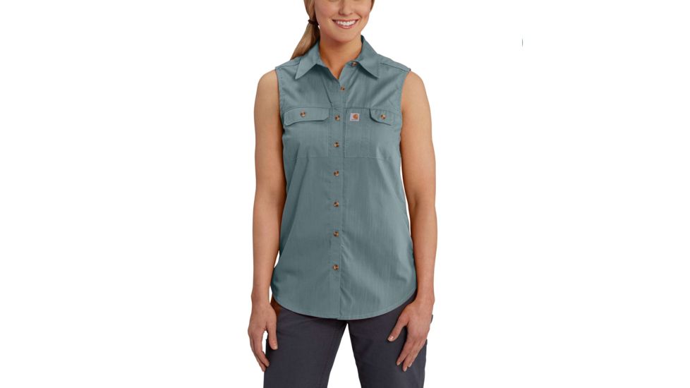 Carhartt Force Ridgefield Sleeveless Shirt - Womens, Sky Gray, L-REG 102478-450-REG-L