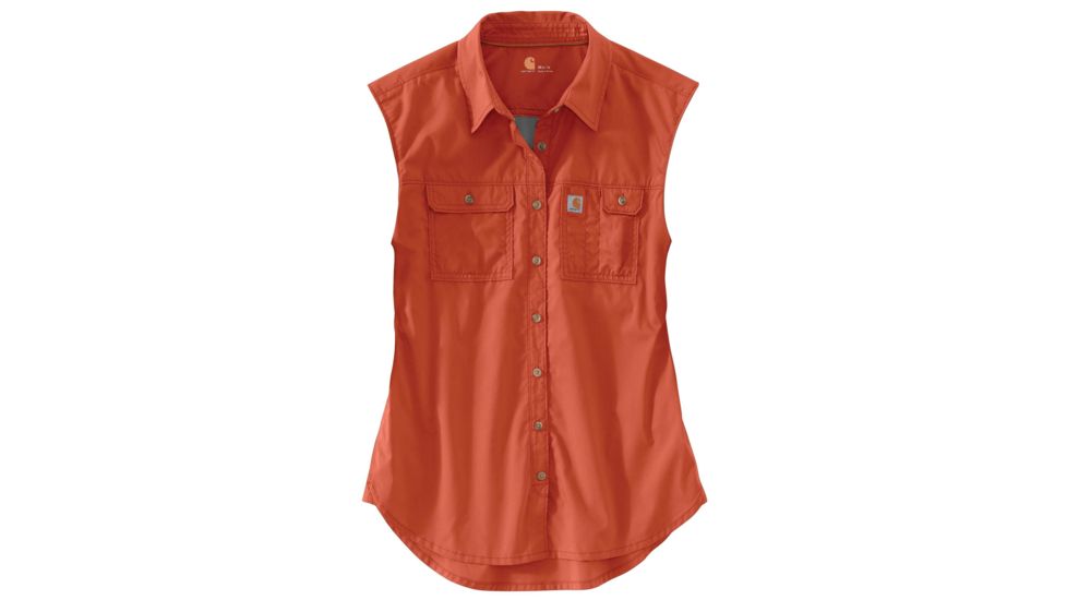 Carhartt Force Ridgefield Sleeveless Shirt - Womens, Cranberry, M-REG 102478-622-REG-M