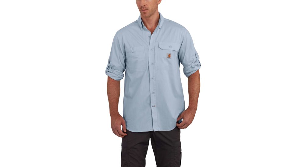 Carhartt Force Ridgefield Solid Long Sleeve Shirt for Mens, Celestial Blue, 3XL/Regular 102418-453-REG-3XL